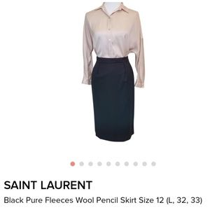 Yves Saint Laurent Wool Pencil Skirt